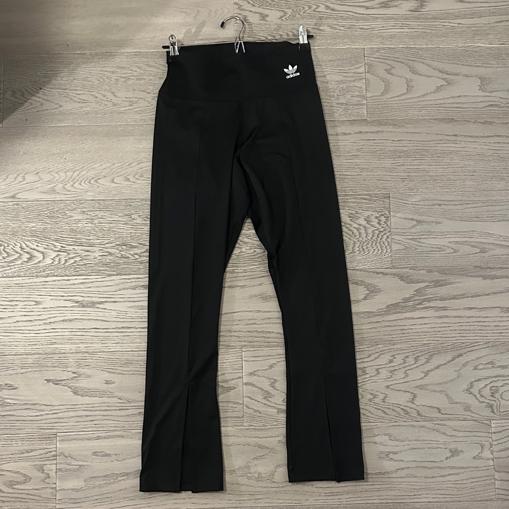 adidas Black High Waisted Leggings with Split Hem